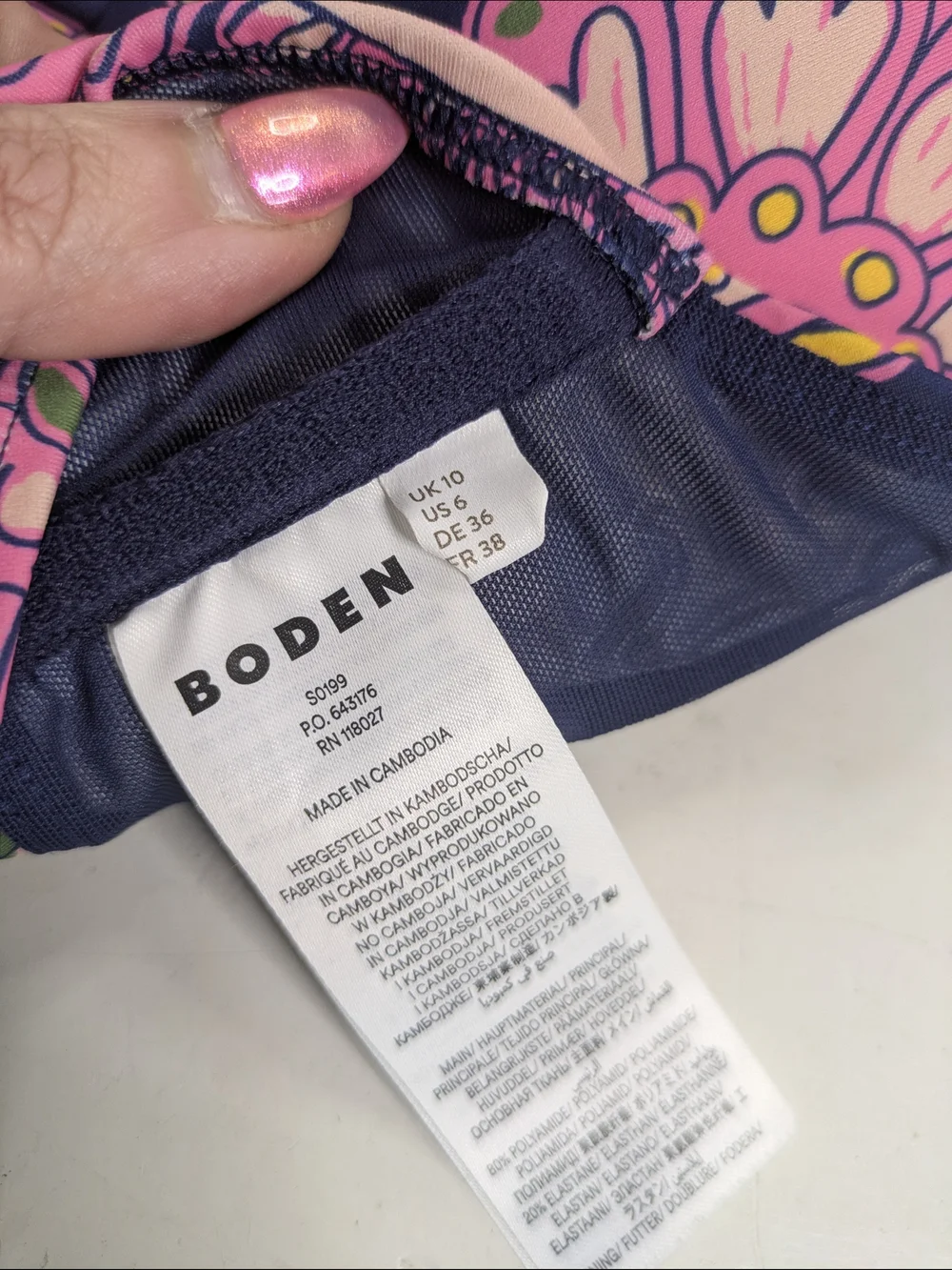Boden Bikini Levanzo Halter Bikini Navy Paisley Terrace Size 6